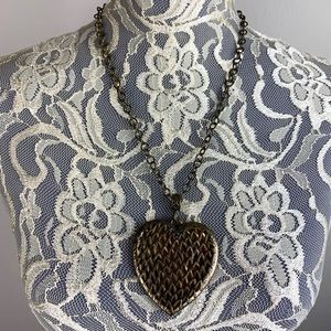 Brass Heart Pendant Necklace